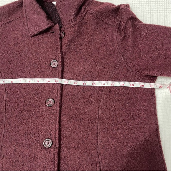 Northern Reflection Boucle Button Front Jacket Burgundy Large - Picture 4 of 9